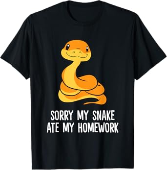 Snake Pet School Sorry, My Snake Ate Homework T-Shirt