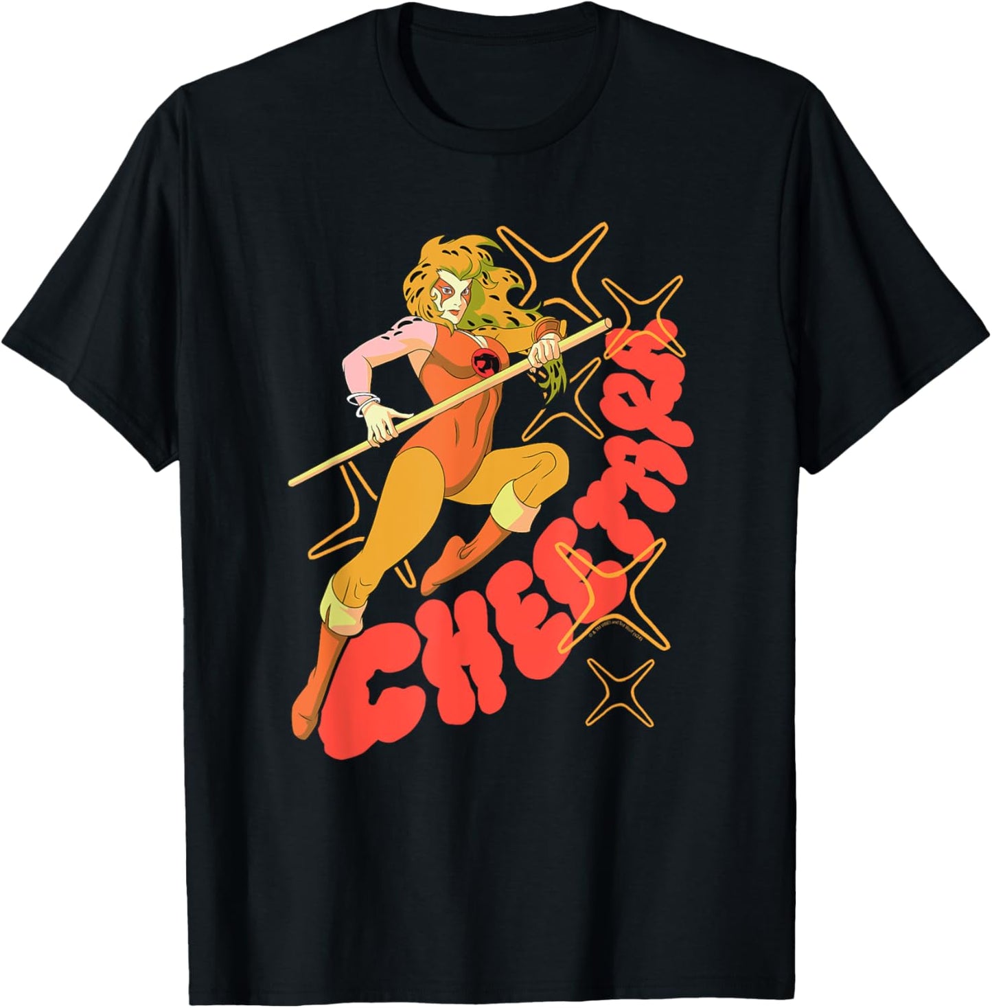 Ripple Junction x Thundercats Cheetara Warrior Retro Cartoon T-Shirt, Small, Black
