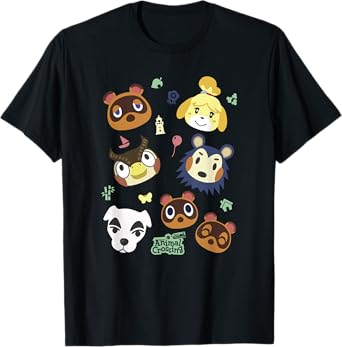 Animal Crossing Cute Pet Friends Nintendo Big Face Jumble T-Shirt
