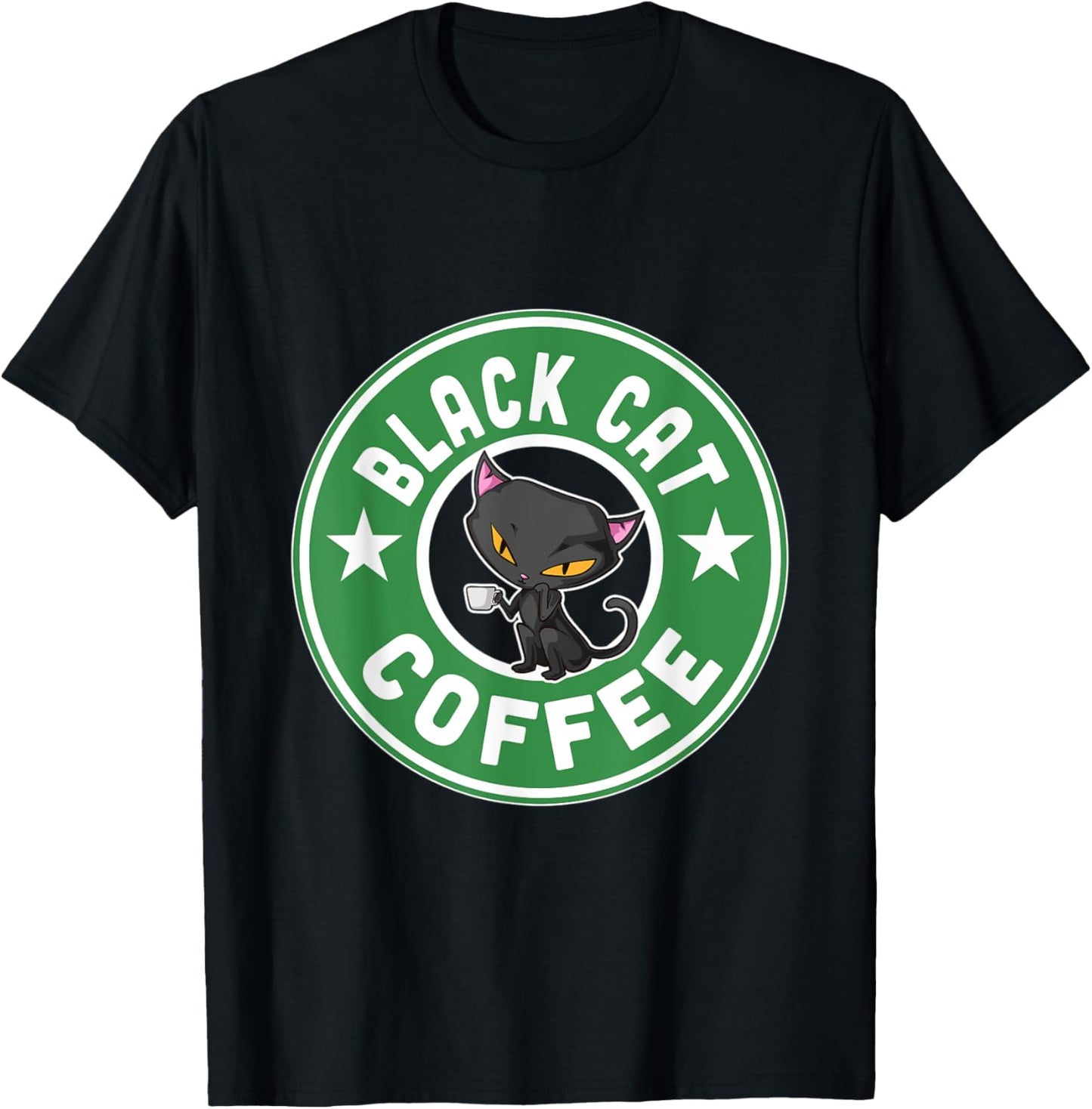 Black Cat Coffee for Caffeing Lovers T-Shirt