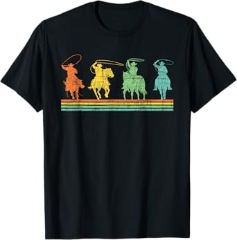 Cowboy - Calf Roping Lover Header Heeler Rodeo Horse Riding T-Shirt