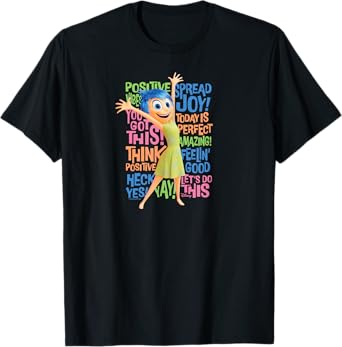Inside Out 2 - Joy Character Positive Words T-Shirt