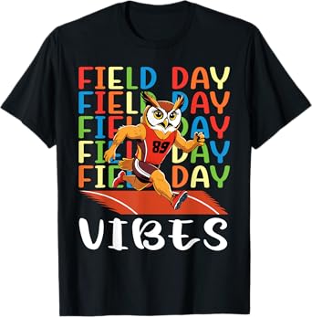 Field Day Field Day Field Day Vibes Running Owl Athlete T-Shirt