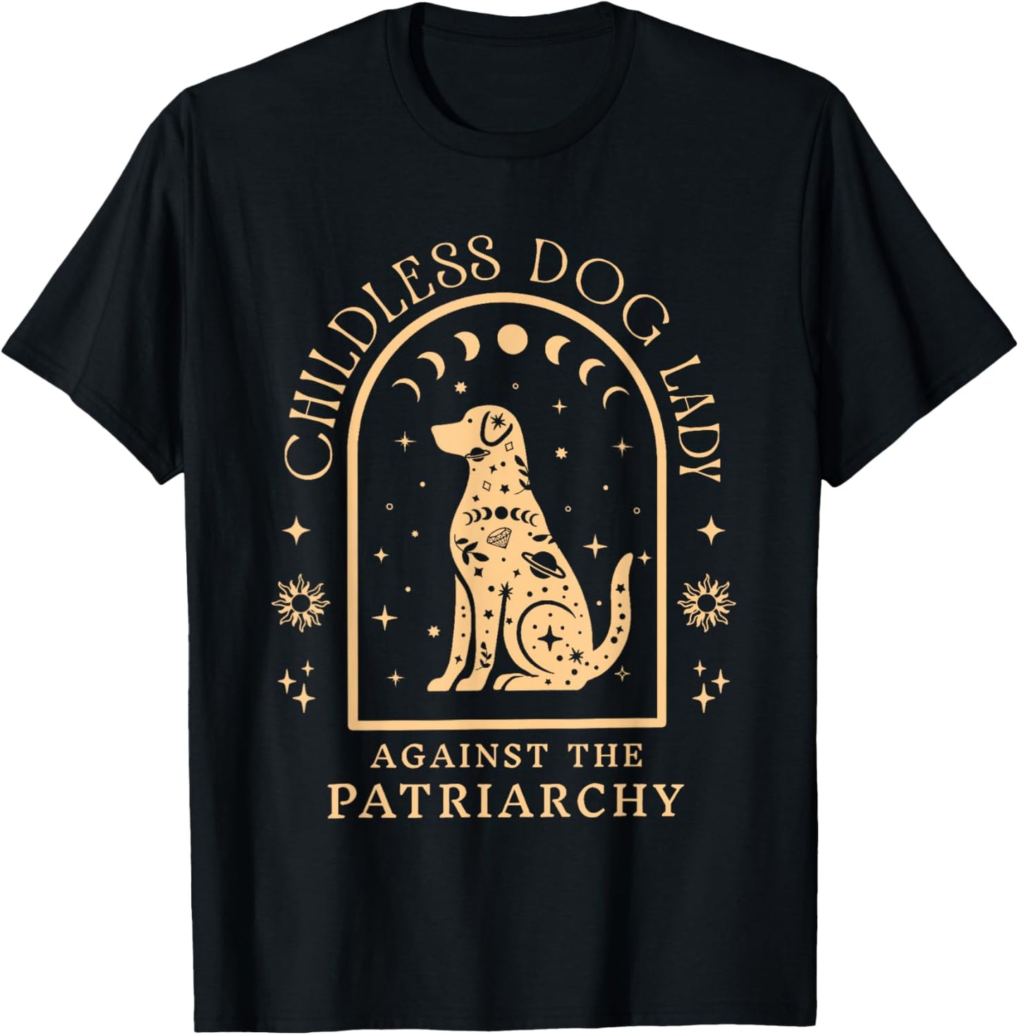 Vintage Childless Dog Lady Against Patriarchy Feminist Dog T-Shirt