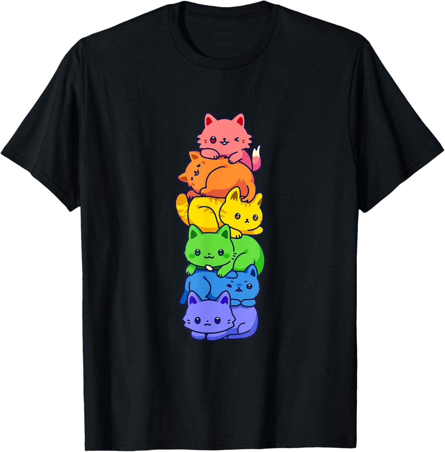 Rainbow Gay Pride Cat LGBT Cute Cats LGBTQ Ally Men Women T-Shirt
