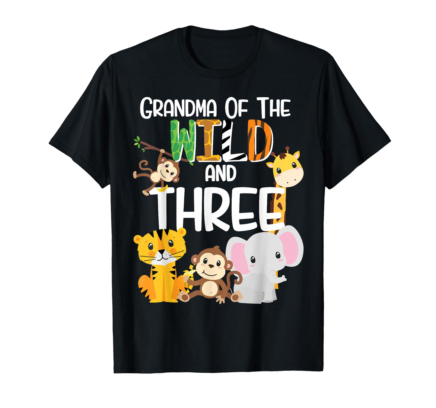 Grandma of the Wild and 3 Zoo Theme Birthday Safari Jungle T-Shirt