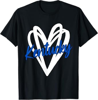 Graphic Kentucky Personalized Name Heart Style T-Shirt