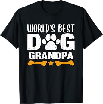 World's Best Dog Grandpa Puppy Grandfather Paw Fur Parent T-Shirt