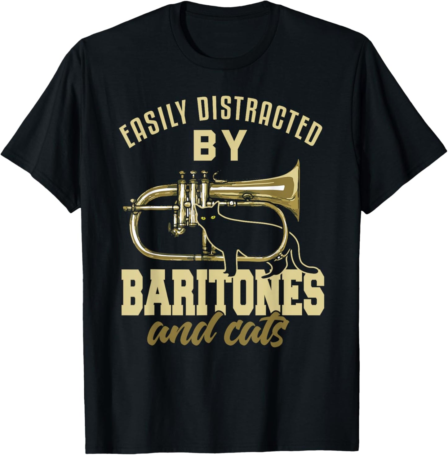 Baritone Shirt Funny Cat Lover Marching Band Baritonist T-Shirt