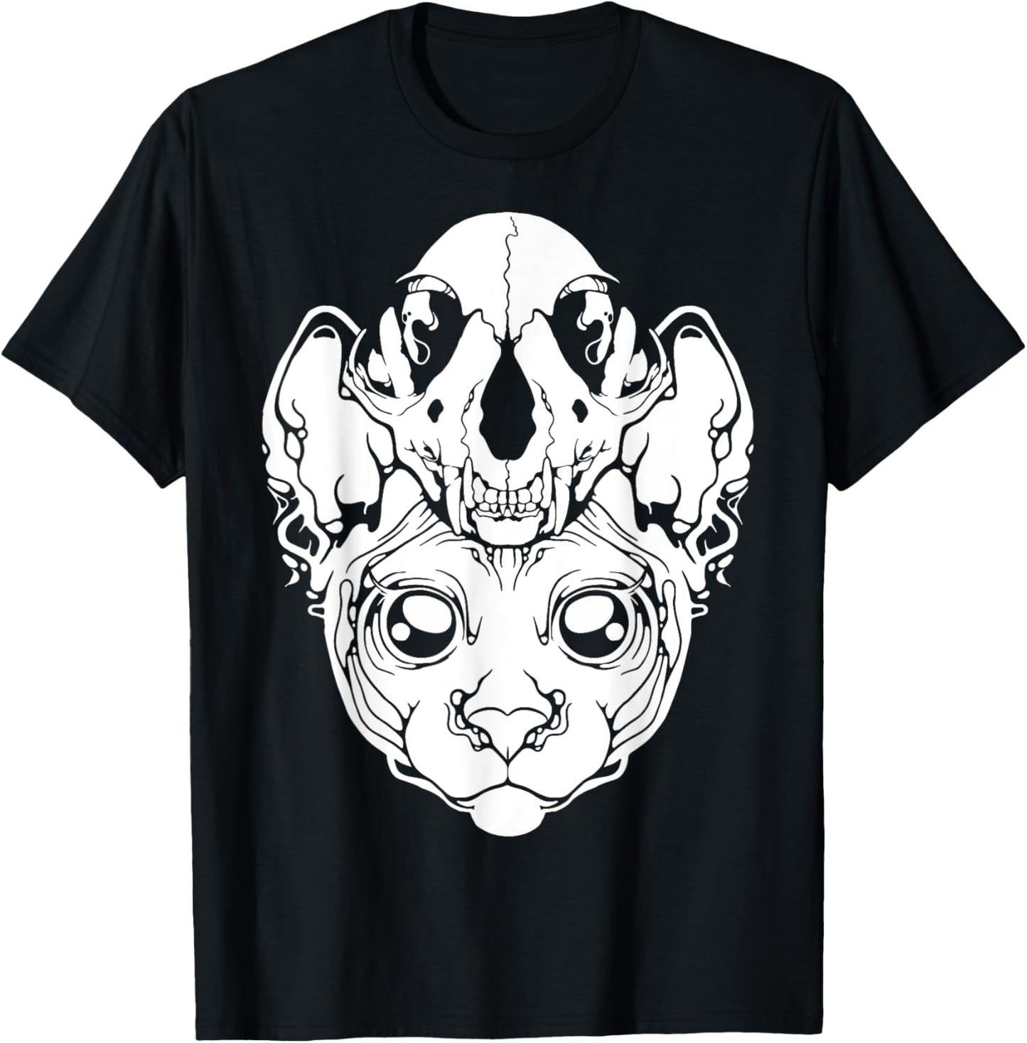 Black Metal Sphynx Cat I Goth and Death Metal T-Shirt
