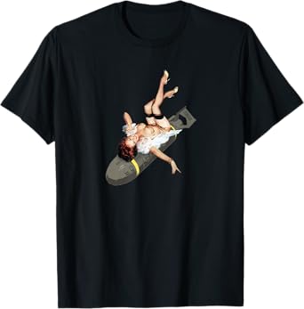 Pin Up Girl Bombs Away WWII Vintage Poster T-Shirt