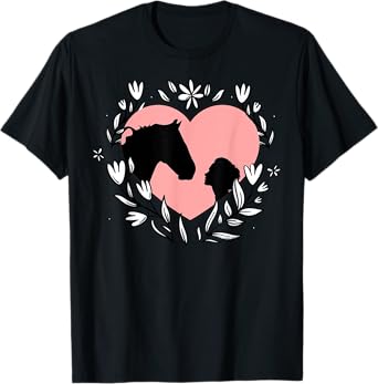Pretty Horse and Heart for Girls and Women Who Love Horses T-Shirt
