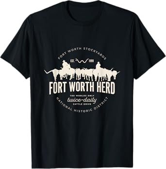Fort Worth Texas Stockyards and Rodeo Cowboy Desig T-Shirt