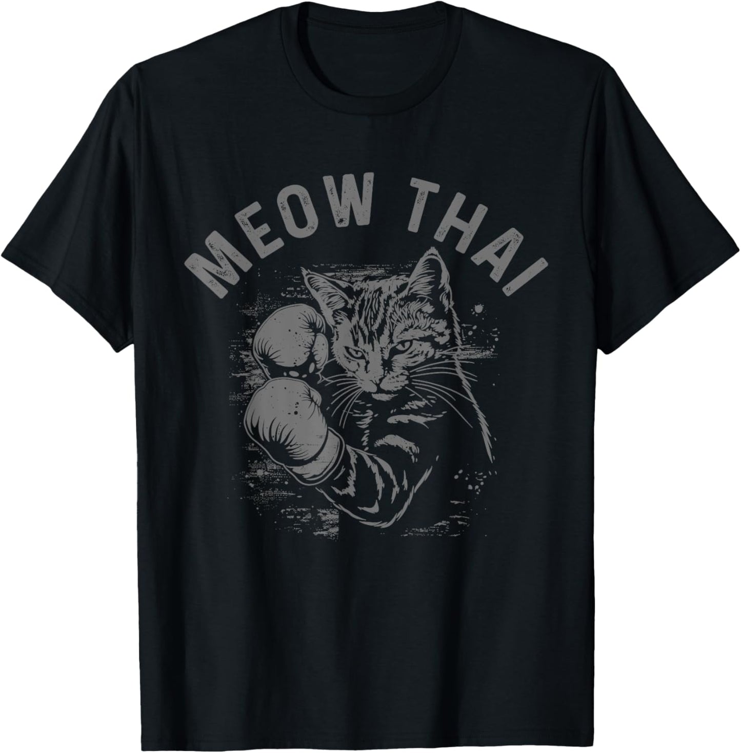 Meow Thai Funny Muay Thai Boxing Cat Martial Arts MMA Boxer T-Shirt