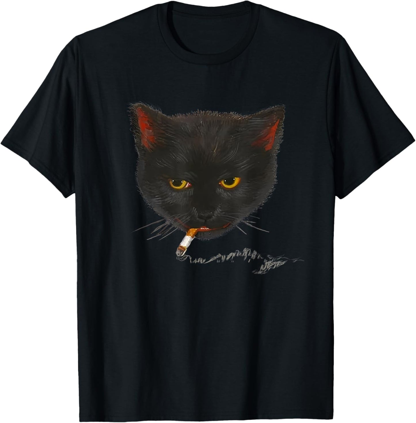 smoking cat graphic T-Shirt