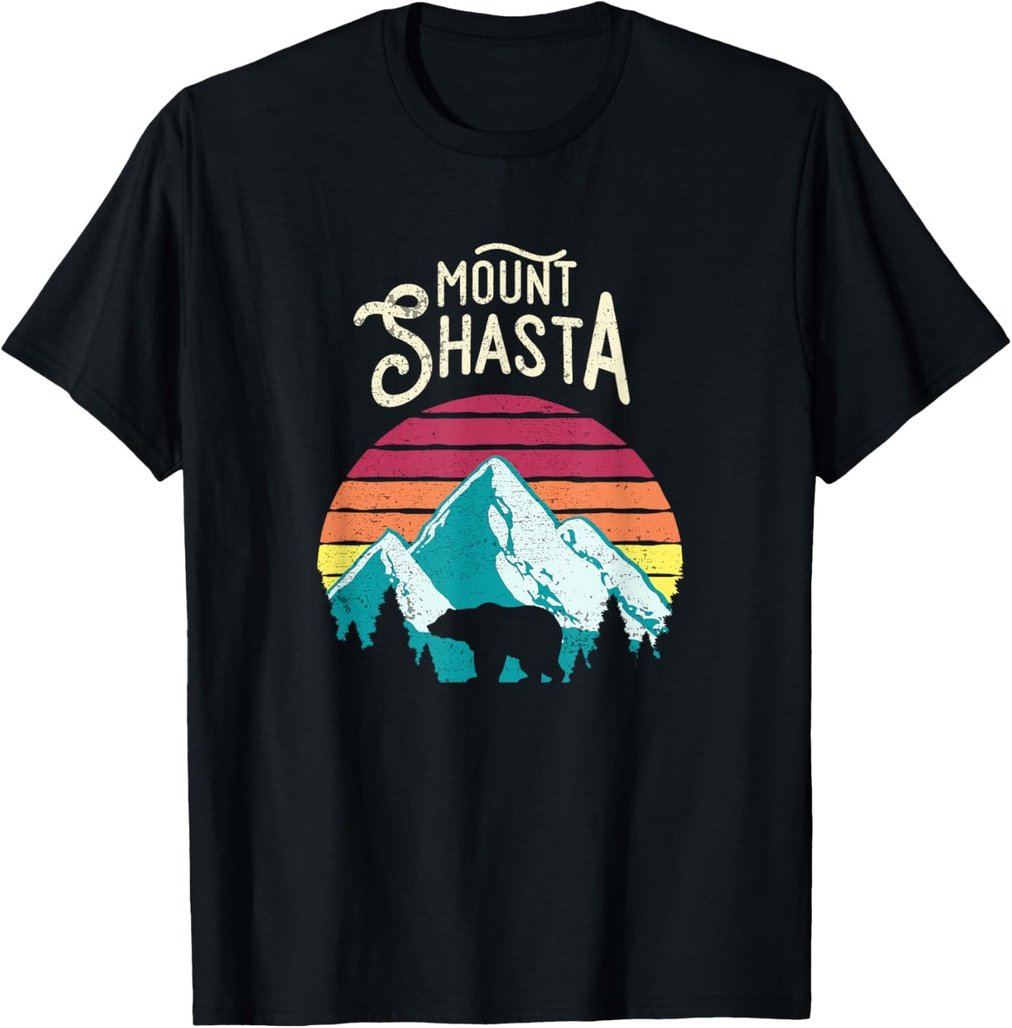 Retro Vintage Mount Shasta California Mountains Bear T-shirt T-Shirt