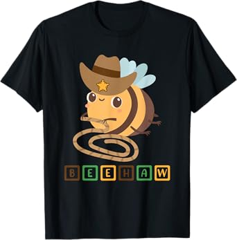 Funny Beehaw Cowboy Bee Lover Western Country Cowgirl Design T-Shirt