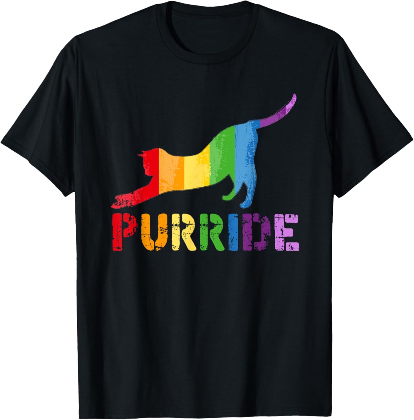 Gay Pride Gift Shirt LGBT Cute Cat Rainbow Purride Equality T-Shirt