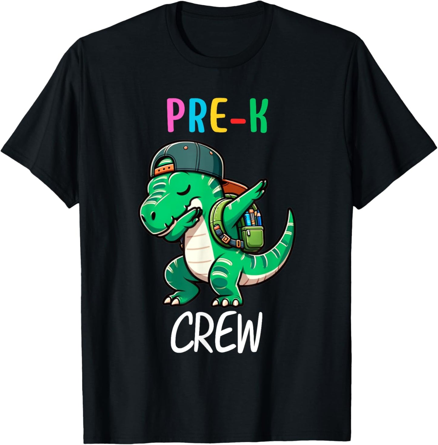 Pre-K Crew T-rex Dinosaur Dabbing Kids Funny Back To School T-Shirt