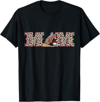 Horse Barrel Racing Mom Serape Leopard pattern Rodeo Cowgirl T-Shirt