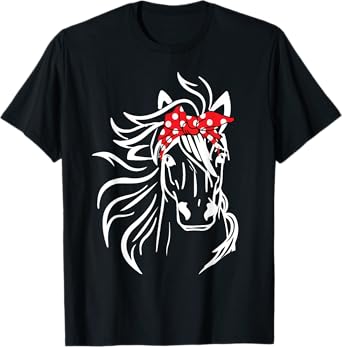 Horse Bandana Head Band for Horseback Riding Horse Lovers T-Shirt