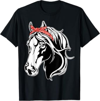 Horse Bandana For Horseback Riding Horse Lover Girls Women's T-Shirt