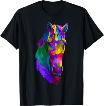 Colorful pop art horse portrait | Funny Horses T-Shirt
