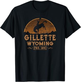 Gillette, Wyoming WY Wild West Rodeo Cowboy T-Shirt