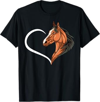 Horse Shirts For Women Girls Kids Heart Cute Horse T-Shirt