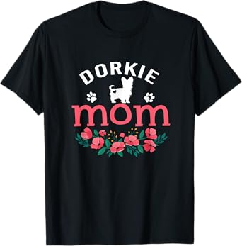 Dorkie Mom Gifts Womens Mama Dorkie Dog Pet Lovers Christmas T-Shirt