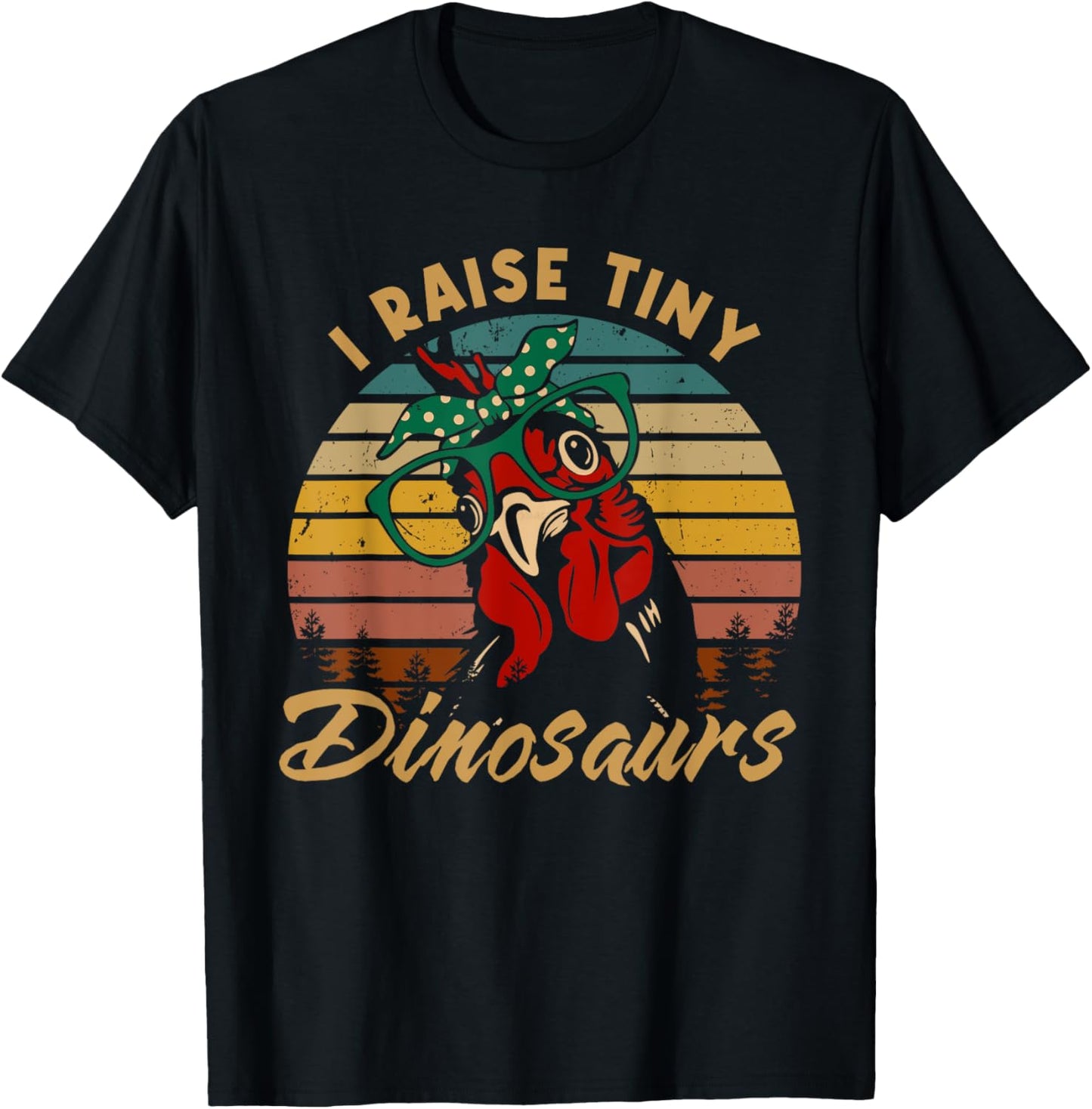 Chicken Portrait Cute Animals Poultry I Raise Tiny Dinosaurs T-Shirt