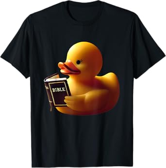 Rubber Duck Reading a Bible Christian Religious Church T-Shirt