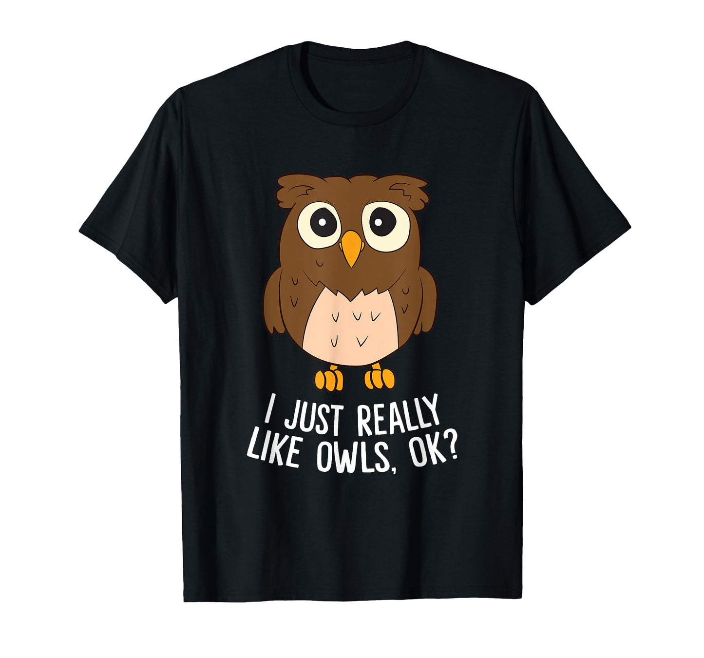 Cute Bird Tees Unisex-Adults Owl Lovers Funny Owl Graphic T-Shirt Black Small