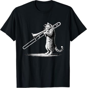 Cat Playing Trombone Player Trombonist Instrument T-Shirt