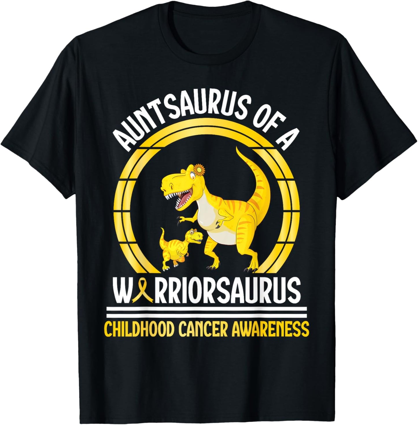 Auntsaurus Of A Warriorsaurus Cancer Awareness Niece Nephew T-Shirt