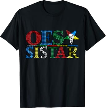 OES Sistar Dot Prin Design Order Of The Eastern Star Sisters T-Shirt