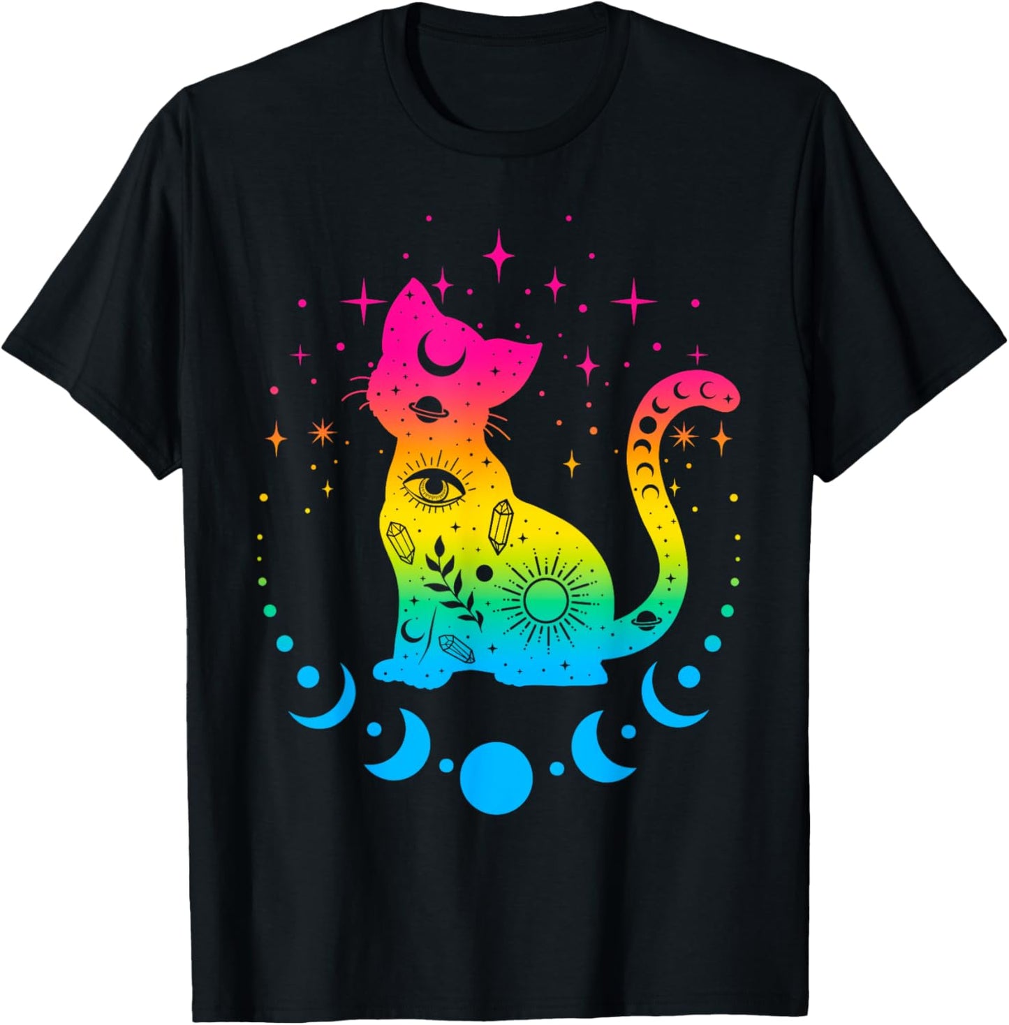 Pansexual Pride Flag Colors, Astrology Cat T-Shirt