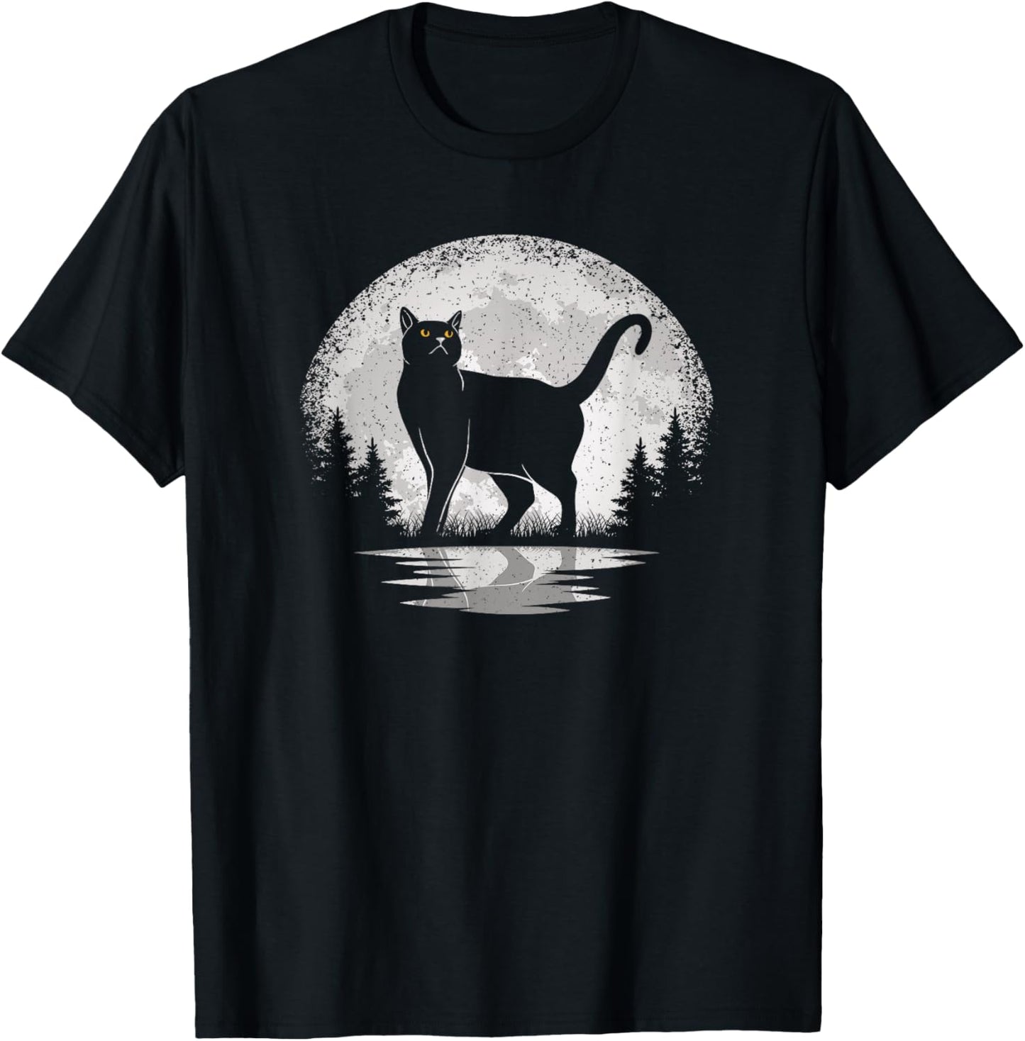 Cat Moon Vintage Cute Cat Lover Men Women Kids T-Shirt