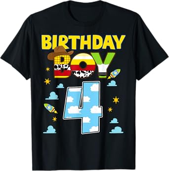 Western Family Birthday Boy Shirt 4 Cowboy 4th Birthday T-Shirt