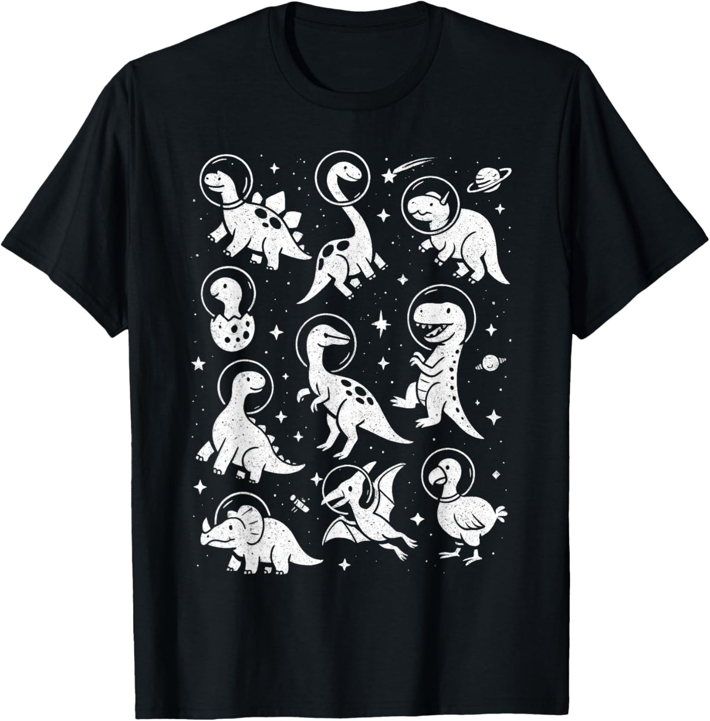 Funny Space Dinosaur Retro Astronaut Dino T-Shirt