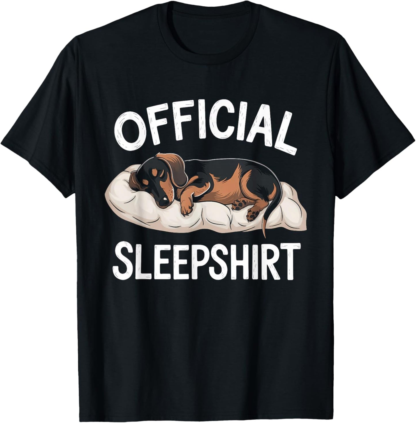 Sleeping Dashchund Pyjamas Dog Lover Gift Official Napping T-Shirt