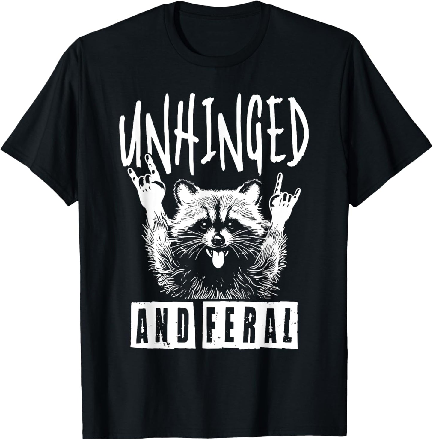 Raccoon Unhinged And Feral Retro Racoon Meme Street Cat T-Shirt