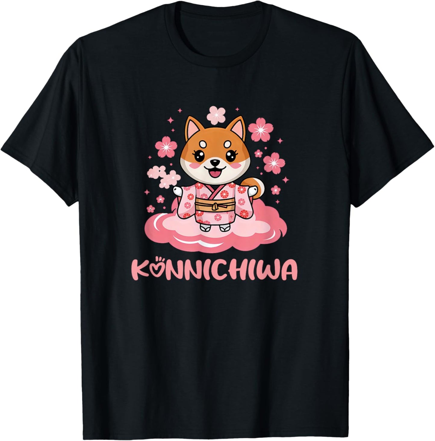 Shiba Inu Kawaii Kimono Dog Konnichiwa Japan T-Shirt