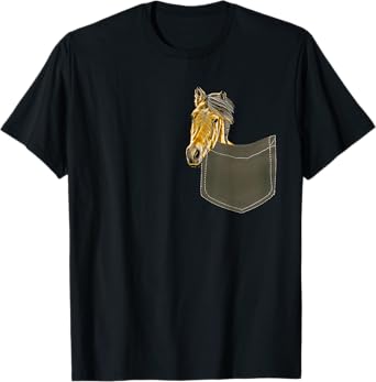 Horse Shirt - Horse In Pocket for Men Women Kids Horse Lover T-Shirt