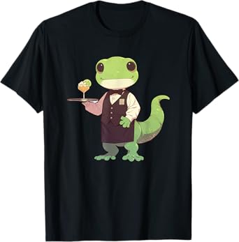 Lizard Restaurant Waiter Gecko Wildlife Animal T-Shirt