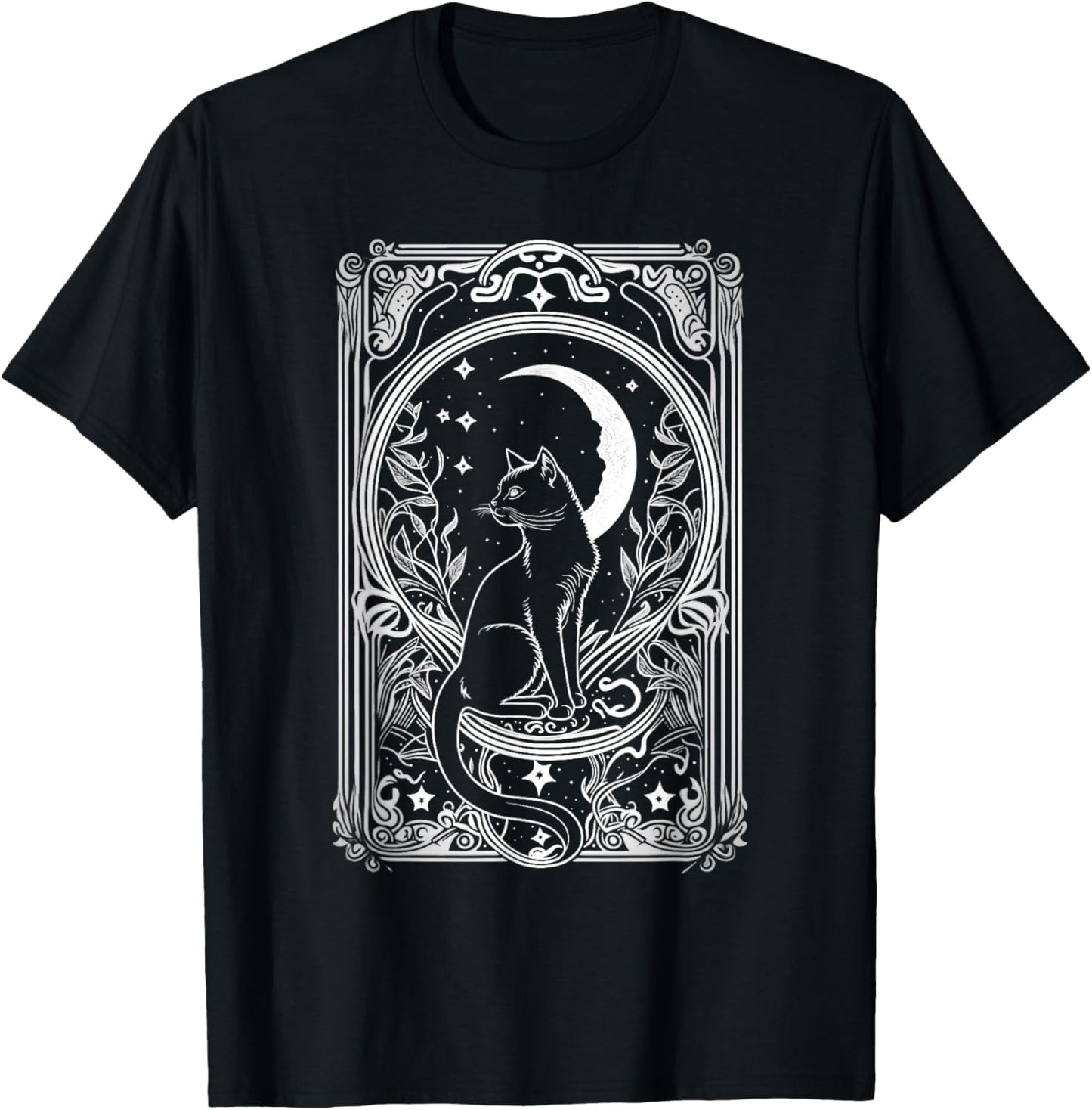 Cute Cat Lover, Moon Tarot Card, Cat Tarot Card Crescet Moon T-Shirt
