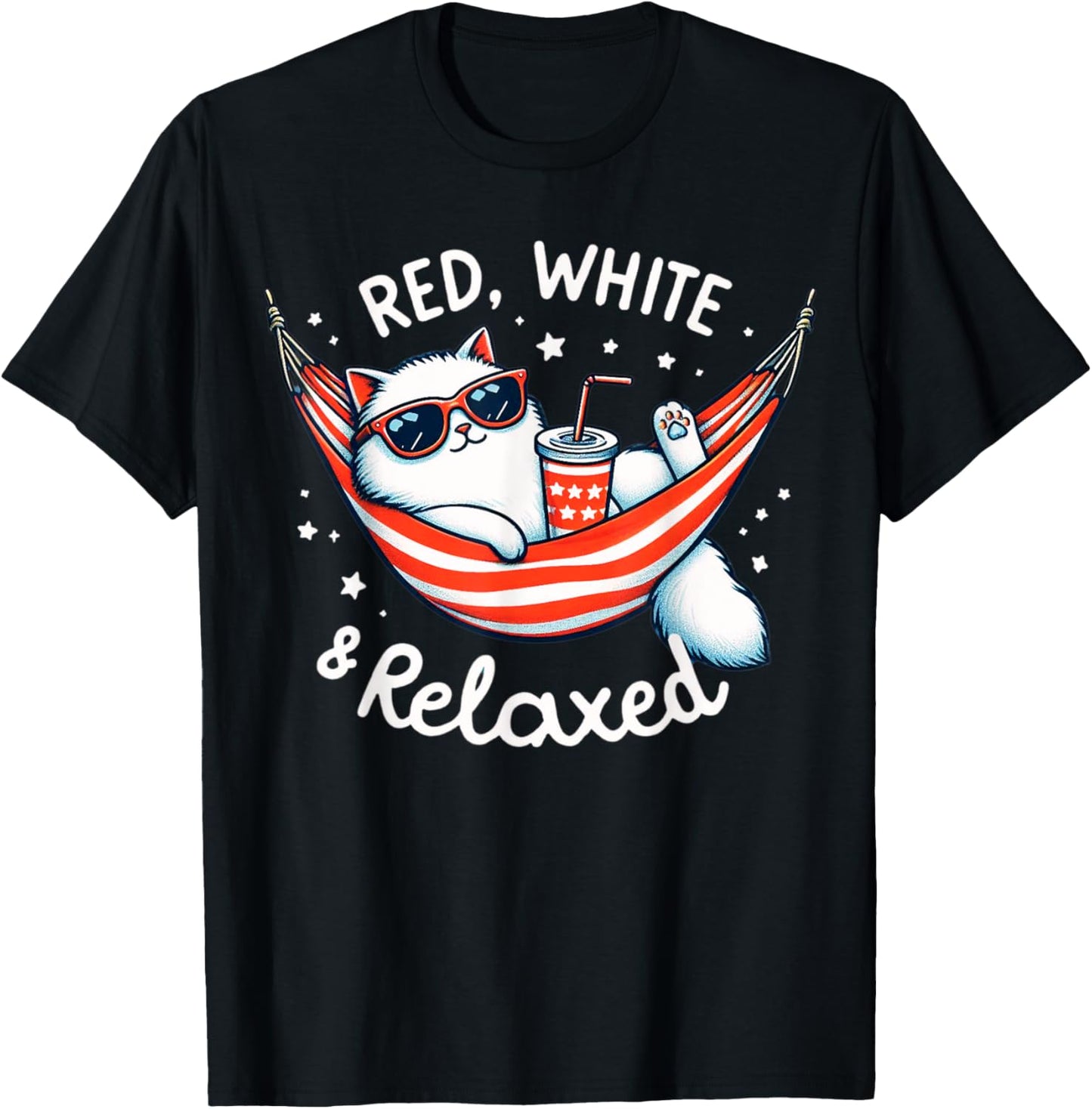 Cat 4th Of July Cat Patriotic Usa Flag Men Women Kids Youth T-Shirt