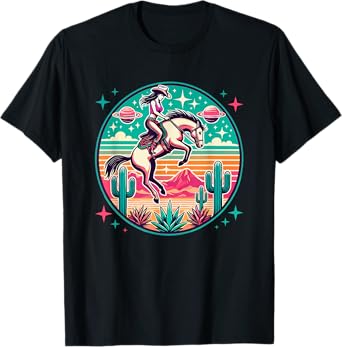Space Cowgirl Outfit Cosmic Costume Galactic Western Riding T-Shirt