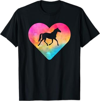 Women or Girls Horse Tie Dye Watercolor T-Shirt