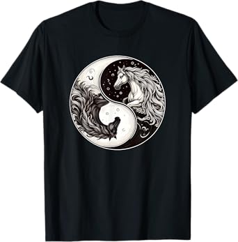 Yin Yang Asian Culture Horses Moon T-Shirt